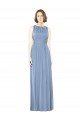 Affordable Open Keyhole Back Bateau Neck Chiffon Bridesmaid Dress