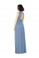 Affordable Open Keyhole Back Bateau Neck Chiffon Bridesmaid Dress