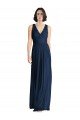 Affordable Cut Out Back Long Chiffon V-Neck Bridesmaid Dress