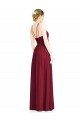 Affordable Halter Neck Open Back Draped Chiffon Bridesmaid Dress