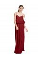 Affordable Long Chiffon Bridesmaid Dress with Slim Straps and Open Back