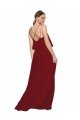 Affordable Long Chiffon Bridesmaid Dress with Slim Straps and Open Back