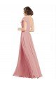 Affordable Chiffon Bridesmaids Dress with One Shoulder Flounced Sleeve