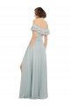 Affordable Luxe Chiffon Bridesmaids Dress with Off the Shoulder Flounced Neckline