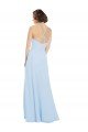 Affordable Floor Length Chiffon Bridesmaids Dress with Front Keyhole Neckline