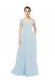 Affordable Chiffon Bridesmaids Dress with Off the Shoulder Draped Neckline