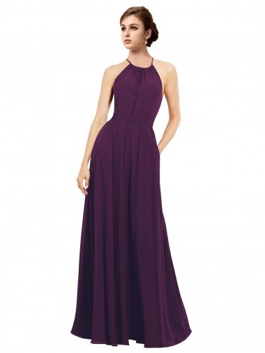 Affordable Elegant Chiffon Bridesmaids Dress with Softly Draped Bodice