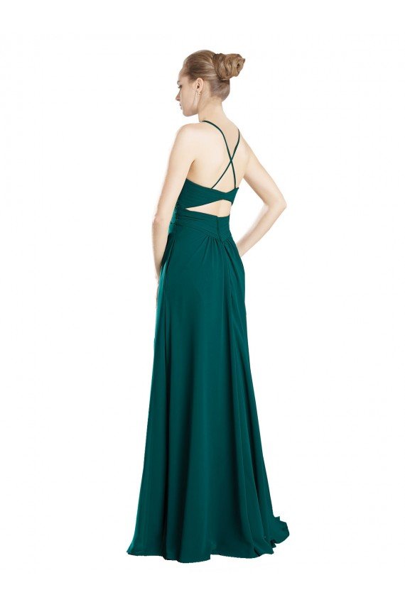 Affordable Sexy Chiffon Bridesmaid Dress with Deep V-Neckline