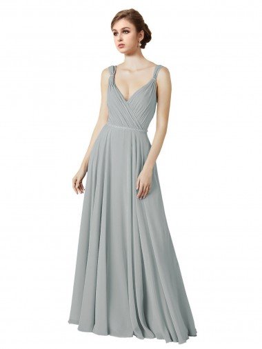 Affordable Figure Flattering Chiffon Bridesmaid Dress with Beaded Detail
