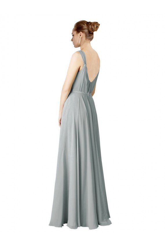 Affordable Figure Flattering Chiffon Bridesmaid Dress with Beaded Detail