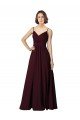Affordable V-Neck Chiffon Bridesmaid Dress with Twist Front Bodice