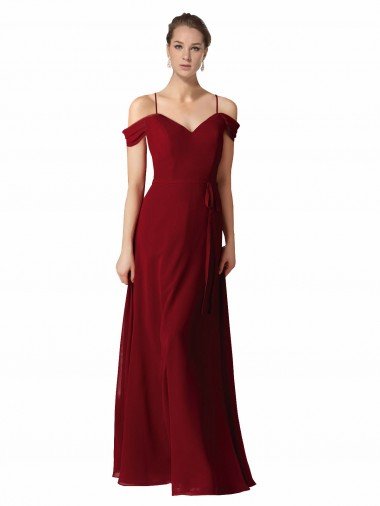 Affordable Chiffon with Beaded Embroidery Bridesmaid Dress