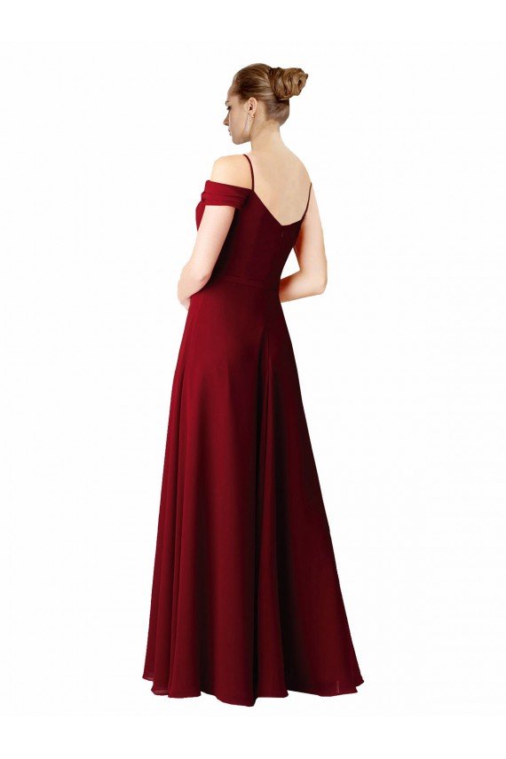 Affordable Chiffon with Beaded Embroidery Bridesmaid Dress