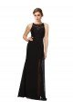Affordable Sheath Beaded and Embroidered Bridesmaids Dress with Lace Bodice and Chiffon Skirt