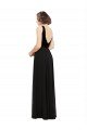 Affordable Stretch Velvet and Chiffon Bridesmaids Dress with V-Neckline