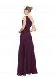 Affordable One Shoulder Chiffon Bridesmaids Dress with Shoulder Bow