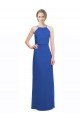 Affordable Long Chiffon Spaghetti Strap Bridesmaid Dress with Blouson Top