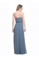 Affordable Long Chiffon Spaghetti Strap Bridesmaid Dress with Blouson Top