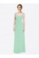 Affordable Long Chiffon Bridesmaid Dress with a Sweetheart Neckline and Pleated Shoulder Straps