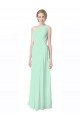 Affordable One Shoulder Chiffon Bridesmaid Dress with Asymmetrical Ruched Bodice