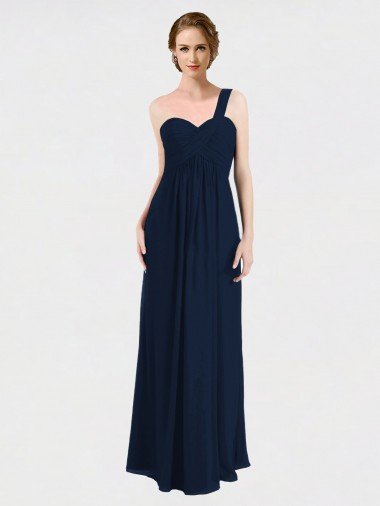 Affordable Full Length Long Chiffon Bridesmaid Gown with Sweetheart Neckline