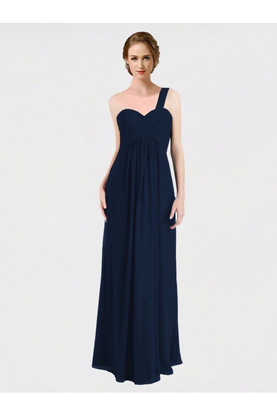Affordable Full Length Long Chiffon Bridesmaid Gown with Sweetheart Neckline