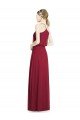Affordable Full Length V-Neck A-Line Chiffon Boho Bridesmaid Dress