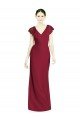 Affordable V-Neck V-Back Long Chiffon Bridesmaid Dress