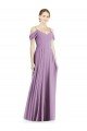 Affordable Off the Shoulder Open Cowl-Back Maxi Bridesmaid Dress