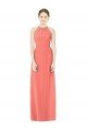 Affordable Open Back Shirred Halter Chiffon Bridesmaid Dress