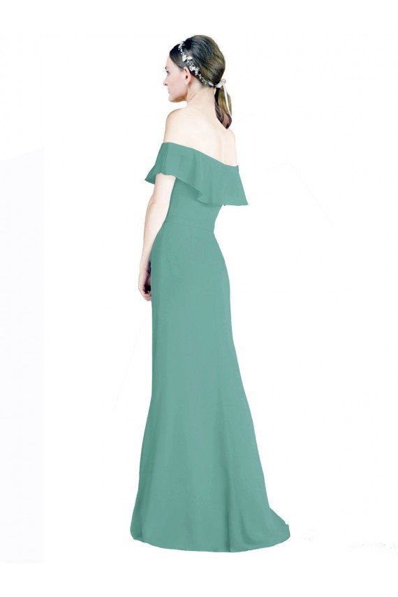 Affordable Off the Shoulder Bohemian Chiffon Bridesmaid Dress