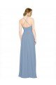 Affordable Pleated Halter Neckline A-Line Chiffon Bridesmaid with Criss Cross Back