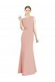 Affordable Full Length Long Chiffon Bridesmaid Dress with Pleated Lace Waist