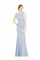 Affordable Full Length Chiffon Bridesmaid Dress with Sparkly Neckline and Belt