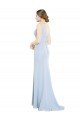 Affordable Full Length Chiffon Bridesmaid Dress with Sparkly Neckline and Belt