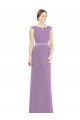 Affordable Long Chiffon Bridesmaid Dress with Boat Neckline and Keyhole