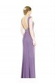 Affordable Long Chiffon Bridesmaid Dress with Boat Neckline and Keyhole