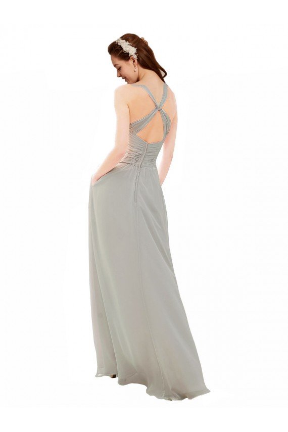 Affordable Chiffon Bridesmaid Dress with Ruched Draped Bodice