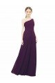 Affordable One Shoulder Chiffon Bridesmaid Dress with Draped Bodice