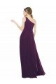 Affordable One Shoulder Chiffon Bridesmaid Dress with Draped Bodice