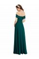 Affordable Classic Off the Shoulder Chiffon Bridesmaid Dress with Cap Sleeves