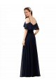 Affordable Chiffon Bridesmaids Dress with Off the Shoulder Ruffle Detail
