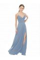 Affordable Sexy Chiffon Bridesmaid Dress with V-Neck Lace Bodice