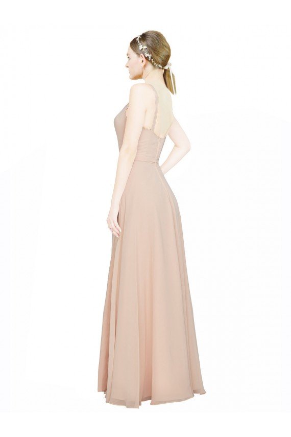 Affordable Chiffon Bridesmaids Dress with Matching Chiffon Tie Sash