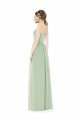 Affordable Strapless Draped Bodice Maxi Bridesmaid Dress with Front Slits