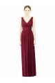Affordable V-Neck Full-Length Sleeveless Low Back Chiffon Bridesmaid Dress
