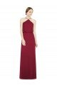 Affordable Sleek Halter Neck A-Line Chiffon Bridesmaid Dress