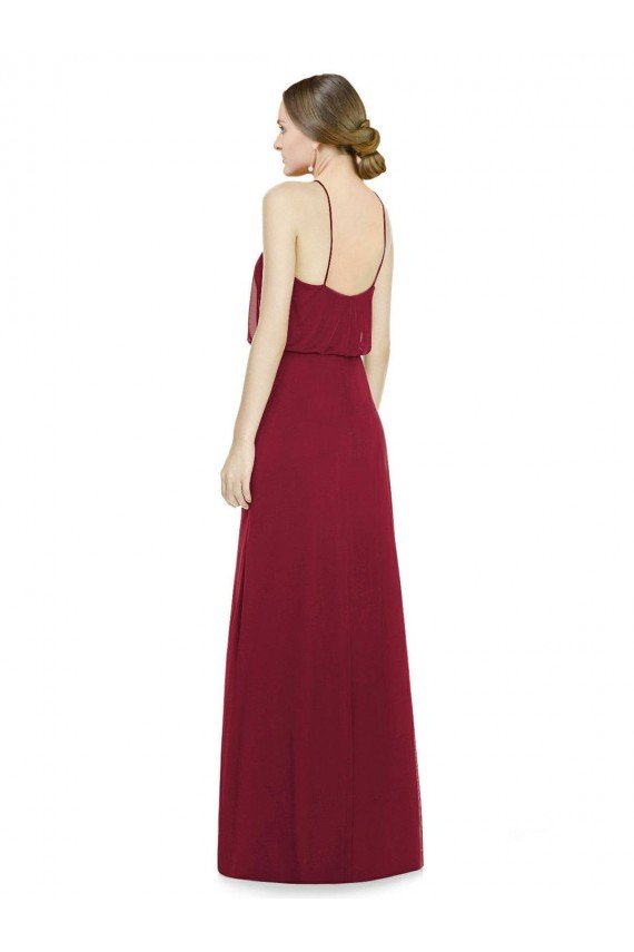 Affordable Sleek Halter Neck A-Line Chiffon Bridesmaid Dress