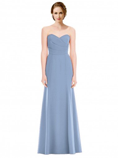 Affordable Draped Strapless Sweetheart Trumpet Chiffon Bridesmaid Dress