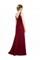 Affordable Twist-Knot V-Neckline Long Chiffon Bridesmaid Dress